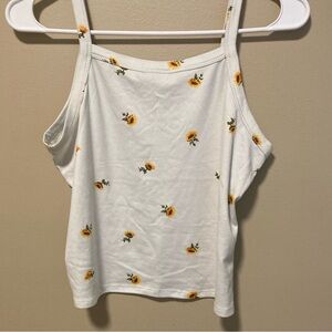 Cropped tank, floral pattern